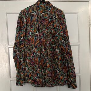 Alan Flusser Vibrant Paisley Button Down Shirt